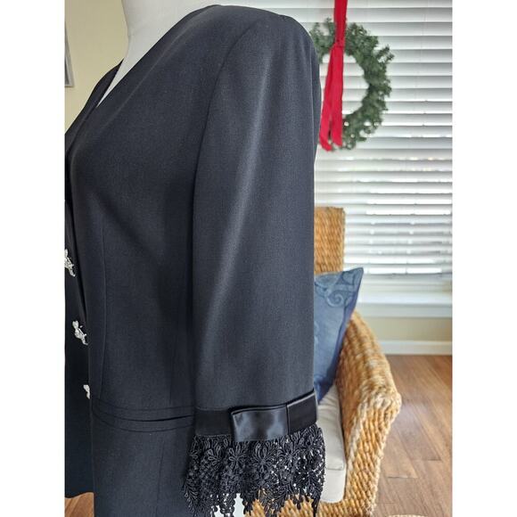 Lulu Bravo Vintage Blazer Faux Diamonds Saks 5th Avenue Women's Size 8 NWT - Picture 2 of 11